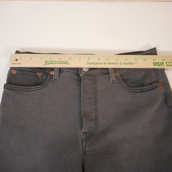 Levi's Ankle Wedgie Straight Jeans Faded Black Denim High Rise Womens Size 31x27 - Picture 4 of 11